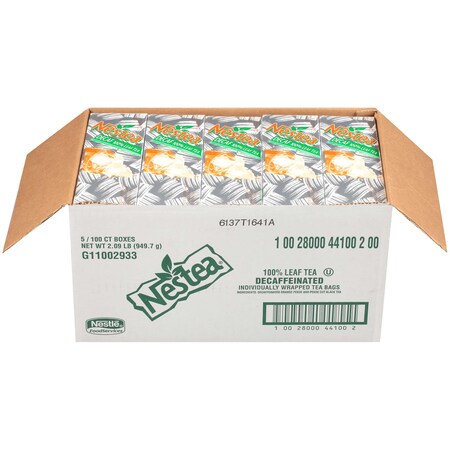 Nestea Decaffeinated 100% Leaf Tea Individually Wrapped Tea Bags 1.9g, PK500 10028000441002